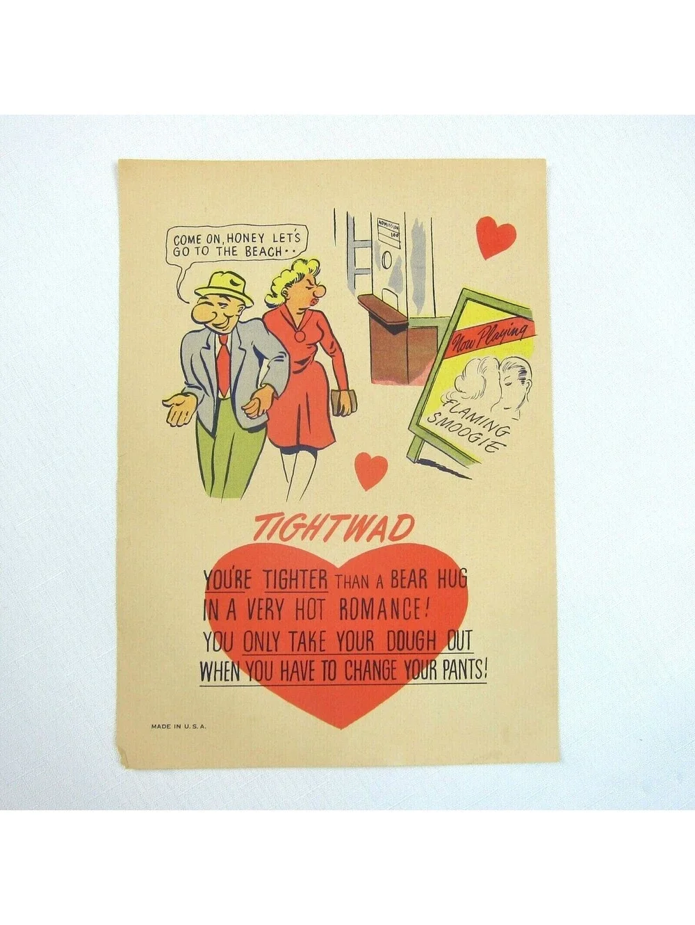 Vintage Vinegar Valentine Tightwad Penny Dreadful Sarcasm Insult Poem Ephemera